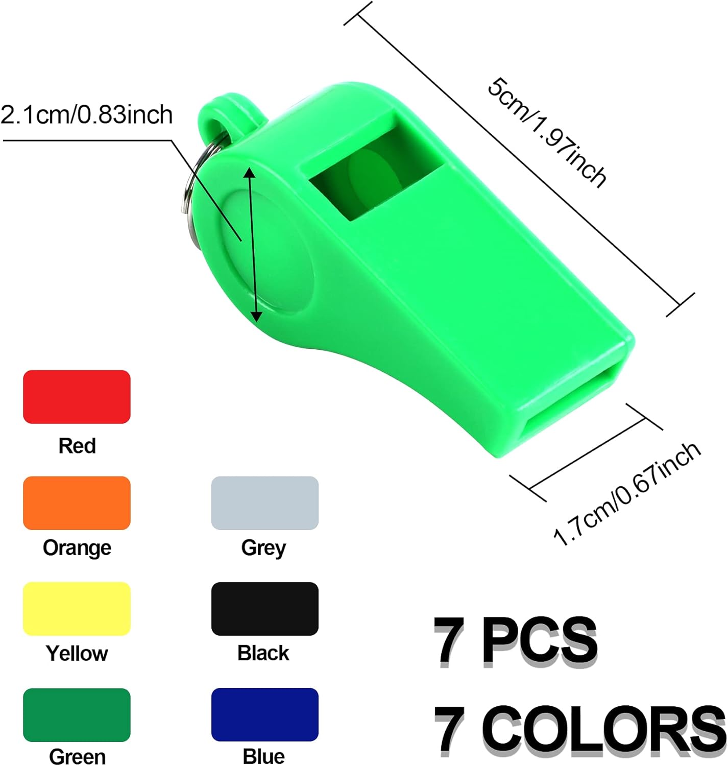 SANNIX 7 Pack Whistles, Coaches Whistles with Lanyard Sports Whistle Loud Crisp Sound Whistles for Referees Training Gyms Emergency - Image 2