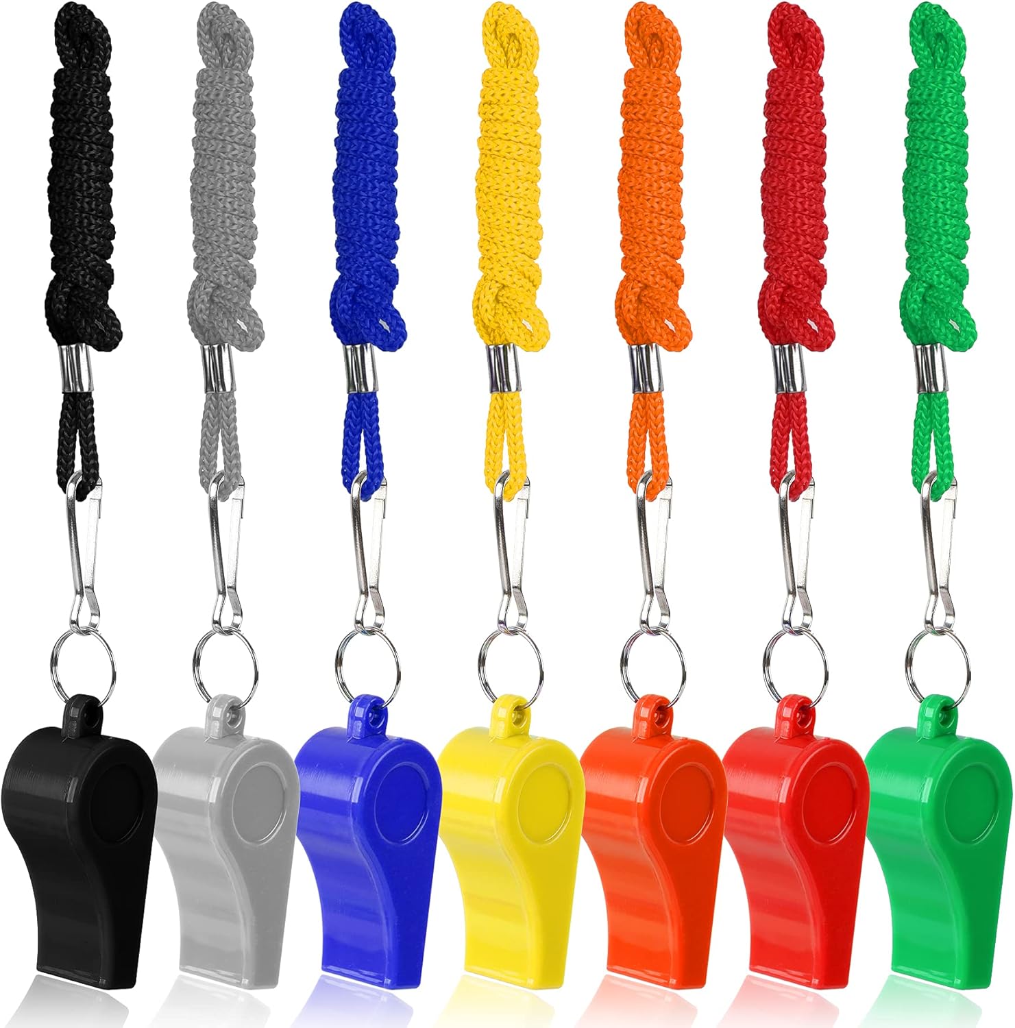 SANNIX 7 Pack Whistles, Coaches Whistles with Lanyard Sports Whistle Loud Crisp Sound Whistles for Referees Training Gyms Emergency - Image 3