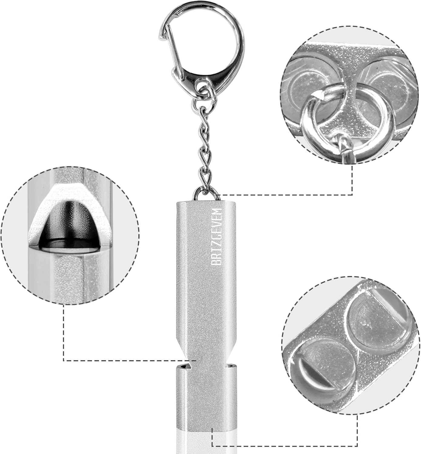 120dB Aluminum Emergency Survival Whistle with Lanyard & Keychain | upgraded model, lobster clasp, adjustable lanyard, waterproof & unbreakable, for hiking, camping, dog walking, emergency kits - Image 3