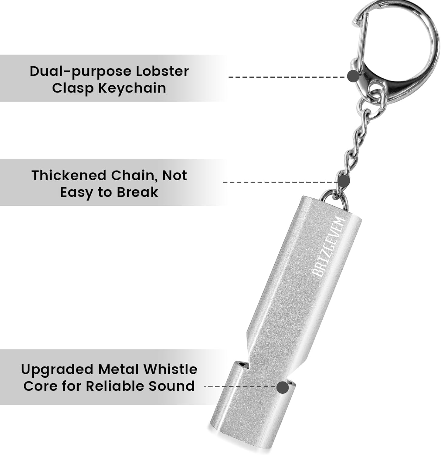 120dB Aluminum Emergency Survival Whistle with Lanyard & Keychain | upgraded model, lobster clasp, adjustable lanyard, waterproof & unbreakable, for hiking, camping, dog walking, emergency kits - Image 4