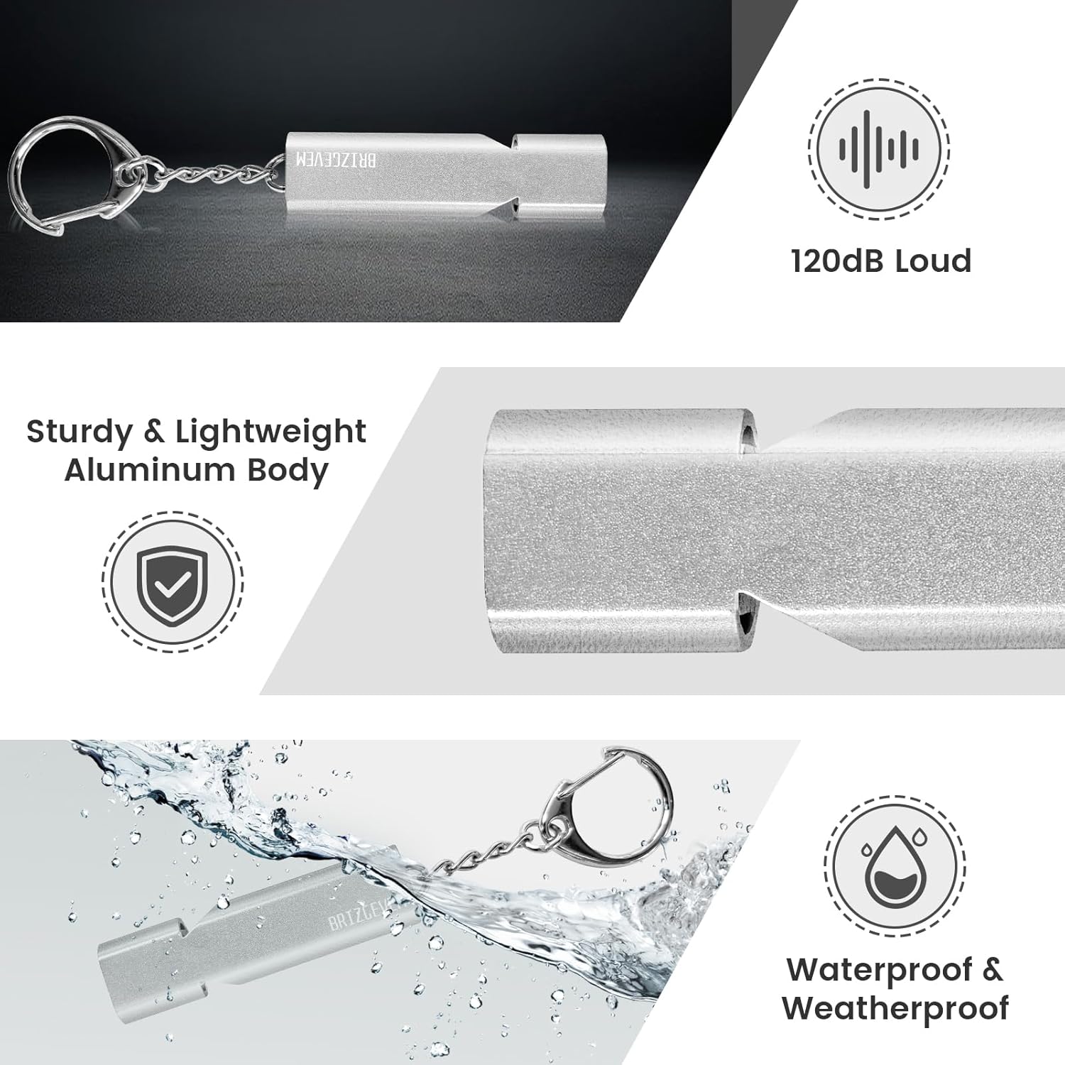 120dB Aluminum Emergency Survival Whistle with Lanyard & Keychain | upgraded model, lobster clasp, adjustable lanyard, waterproof & unbreakable, for hiking, camping, dog walking, emergency kits - Image 5