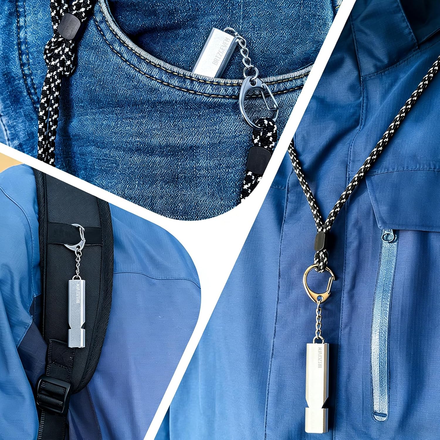 120dB Aluminum Emergency Survival Whistle with Lanyard & Keychain | upgraded model, lobster clasp, adjustable lanyard, waterproof & unbreakable, for hiking, camping, dog walking, emergency kits - Image 7
