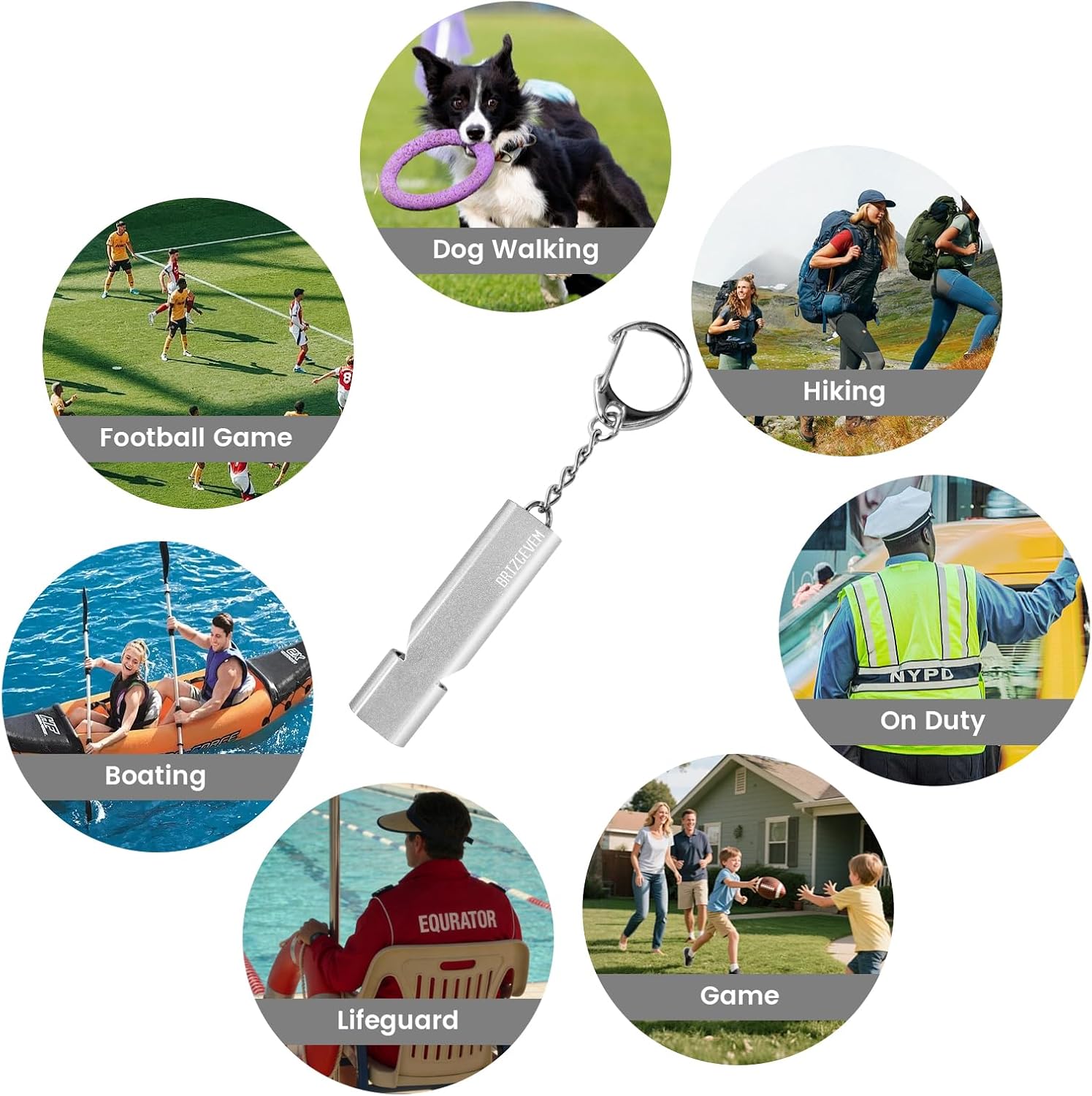 120dB Aluminum Emergency Survival Whistle with Lanyard & Keychain | upgraded model, lobster clasp, adjustable lanyard, waterproof & unbreakable, for hiking, camping, dog walking, emergency kits - Image 8
